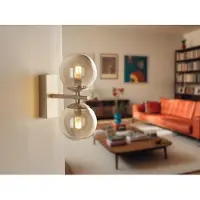 Meine Wunschleuchte Wandleuchte Gold Messing & Glaskugeln, mit Schalter & LED dimmbar, Höhe 23cm
