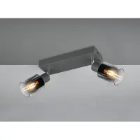 Meine Wunschleuchte LED Deckenstrahler 2-flammig für innen mit Glas Lampenschirmen Chrom Breite 27cm