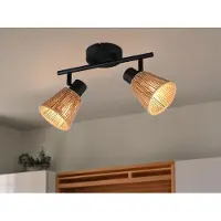 Meine Wunschleuchte LED Deckenstrahler 2-flammig schwenkbar mit Lampenschirmen Papiergarn, B: 40,5cm
