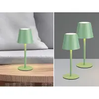 Meine Wunschleuchte 2er SET Outdoor Akku LED Tischlampen Grün kabellos mit Touchdimmer, 21cm klein