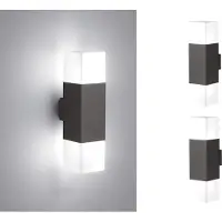 Meine Wunschleuchte LED Außenwandlampen Anthrazit 2er SET Außenleuchte Terrassenbeleuchtung Hauswand