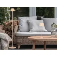 Meine Wunschleuchte SET: Outdoor Akku Stehlampe dimmbar 123cm klein & Tischlampe kabellos 39cm Beige