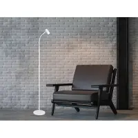 Meine Wunschleuchte Kleine LED Stehlampe Weiß dimmbar, flexible Leselampe schmal für Wohnzimmer Ecke