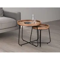 Meine Wunschleuchte Couchtisch 2 teilig mit Metallgestell Beistelltische für Couch Wohnzimmertische