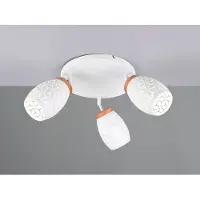 Meine Wunschleuchte Deckenstrahler rund 3-flammig Metall Weiß mit Dekorstanzung Ø 58cm & E27 LED