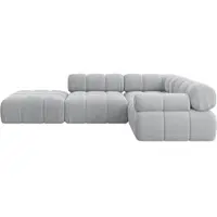 ALTDECOR Modulares Sofa Ecksofa in L-Form - Felto-L1 - 285x190x70 cm Grau Corner modular Sofa Eckcouch Couch Wohnlandschaft Cauchsofa Polstersofa