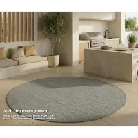 FashionHome GmbH In- & Outdoor Teppich - Wetterfester Teppich für Balkon, Terrasse, Garten, Wohnzimmer, Küche - Strapazierfähig, Widersteht UV-Strahlen & Wasser - Größe 80 x 80 cm, Silber
