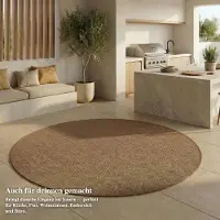 FashionHome GmbH In- & Outdoor Teppich - Wetterfester Teppich für Balkon, Terrasse, Garten, Wohnzimmer, Küche - Strapazierfähig, Widersteht UV-Strahlen & Wasser - Größe 80 x 80 cm, Braun-taupe
