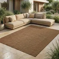 FashionHome GmbH In- & Outdoor Teppich - Wetterfester Teppich für Balkon, Terrasse, Garten, Wohnzimmer, Küche - Strapazierfähig, Widersteht UV-Strahlen & Wasser - Größe 120 x 160 cm, Braun-taupe