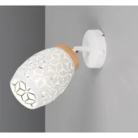 Meine Wunschleuchte Wandstrahler mit Schalter & Dekorstanzung, Metall Weiß Ø 12cm, inkl. E14 LED