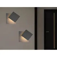 Meine Wunschleuchte 2er SET LED Wandlampen innen für indirekte Beleuchtung Schwarz eckig, Wohnzimmer