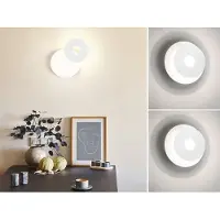 Meine Wunschleuchte 2er SET verstellbare LED Wandlampen Weiß rund Ø 18cm für indirekte Beleuchtung