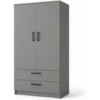 Stylmeble24 Kleiderschrank 2-türig mit 2 Schubladen – 90 cm Grafit