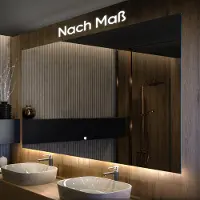Artforma Badspiegel 80x50 cm - Horizontal mit LED Beleuchtung - LED Farbe Neutrallweiß 4500K - T104 - Individuell Nach Maß - Beleuchtet Wandspiegel Lichtspiegel Badezimmerspiegel