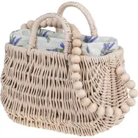 TheWickerStories Korbtasche aus Weide geflochten Flechttasche mit Henkel Damentasche aus Korbgeflecht Schultertasche Strandtasche