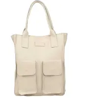 Vezze Große Shopper-Ledertasche Tasca Ecru