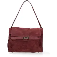 Chiara Ferretti Borsa a mano da donna Italy Oriana Lux Pelle Scamosciata blu jeans ONE 30x22x9 cm 22561- BLU JEANS