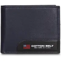 Cotton Belt Herrengeldbörse Echtleder Zweifarbig Schwarz und Bordeaux Baumwolle Belt Nero e Bordeaux UNICA 11x9x2 cm K19055P030-BLACK_BORDO