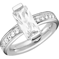 Giorgio Martello Milano Silberring "Ring mit weißen Zirkonia, Silber 925" Gr. 60, weiß, , Fingerringe, Damen, 60, Silber 925 (Sterlingsilber), Silberring