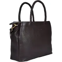 Beocca Beau Lederhandtasche, 4 Fächer, Dunkelbraun