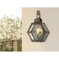 Meine Wunschleuchte Außenwandleuchten Außenbeleuchtung Hauswand, Große Hexagon Lampen Bronze Balkon