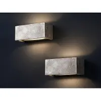Meine Wunschleuchte 2er SET kleine LED Wandleuchten Up Down Silber Antik - indirekte Wandbeleuchtung