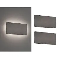 Meine Wunschleuchte 2er-Set LED Innen Wandleuchten, indirekte Beleuchtung aus Naturschiefer, B: 25cm