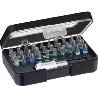 Wiha Bit Set Standard 25 mm gemischt 31-teiliges Set 1/4 zoll C6,3 in Box mit Gürtelclip - 41126
