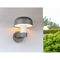 Meine Wunschleuchte LED Außenwandleuchte Anthrazit & Betonoptik moderne Terrassenbeleuchtung H: 24cm