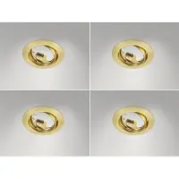 Meine Wunschleuchte 4 Runde Einbaustrahler Decke schwenkbar Ø 3,8cm Messing matt GU10 Deckenleuchte
