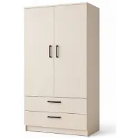 Stylmeble24 Kleiderschrank 2-türig mit 2 Schubladen – 90 cm Kaschmir