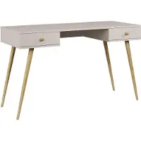 MY-NEST Schreibtisch 135 cm mit 2 Schubladen Kaschmir Boho Skandi moderner Arbeitstisch Home Office