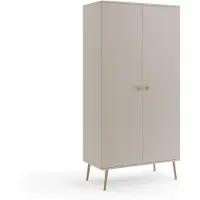 MY-NEST Kleiderschrank 100 cm Kaschmir mit Stange und Böden Holzbeine Boho Skandi Schrank