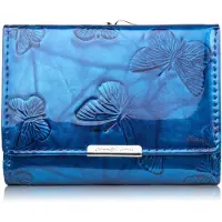 Jennifer Jones Kleines Portemonnaie aus mit Schmetterlingsprägung blau SP-23-DB