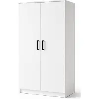 Stylmeble24 Kleiderschrank 2-türig – 90 cm Weiß Matt