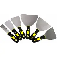 BAYLI 6-teiliges Set Malerspachtel mit Kunststoffgriff, 6 Spachteln in verschiedenen Größen 24mm - 49mm - 74mm - 98mm -124mm - 150mm, Maler Trockenbau Werkzeug, Universalspachtel, Fugenspachtel