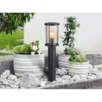 Meine Wunschleuchte LED Pollerleuchten Gartenlaterne aus Edelstahl Außenleuchten Schwarz, Höhe 60cm