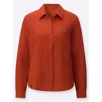 Casual Looks Langarmbluse , Damen, Gr. 54, rot (rostrot), 100% Baumwolle, unifarben, Blusen Langarmbluse