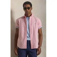 Ralph Lauren für Herren. 710850782007 Rosafarbenes Oxford-Hemd in Custom Fit (XS), Lässig, Baumwolle, Kurzarm