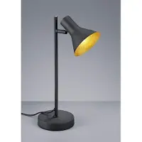Meine Wunschleuchte LED Tischleuchte im Retro Look aus Metall in Schwarz/Gold Spot dreh+schwenkbar