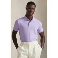 Ralph Lauren für Herren. 710941439503 Polo aus elastischem Piqué in Custom-Slim-Fit in Lila (S), Lässig, Flieder, Baumwolle, Kurzarm