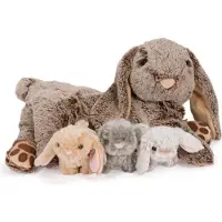 Noxxiez Hasen-Mama mit Babys Kuscheltier Kaninchen Stofftier
