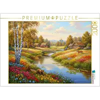 CALVENDO Puzzle Weite der Taiga - Landschaft mit Tiger und Bären | 2000 Teile Lege-Größe 90x67cm Foto-Puzzle für glückliche Stunden
