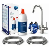 Neues Wasser VANTO INOX 3-Wege-Wasserhahn C-Auslauf – Set mit BRITA P1000 Untertisch-Wasserfilter