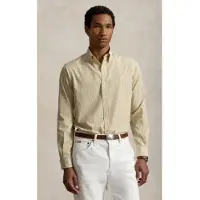 Ralph Lauren für Herren. 710B15595010 Popeline-Hemd mit Streifen Custom Fit beige (L), Lässig, Baumwolle, Langarm