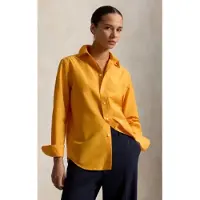 Ralph Lauren für Damen. 211B30368002 Relaxed Fit Hemd aus Baumwolle und Seide in Orange (L), Lässig, Langarm