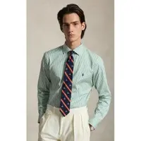 Ralph Lauren für Herren. 710B22606002 Grün gestreiftes Custom-Fit-Popeline-Hemd (XL), Lässig, Baumwolle, Langarm