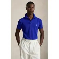 Ralph Lauren für Herren. 710536856516 Polohemd aus Piqué in Slim Fit mittelblau (M), Lässig, Baumwolle, Kurzarm
