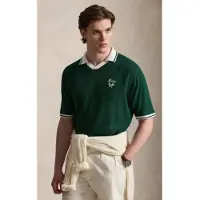 Ralph Lauren für Herren. 710B19625001 Polo aus Pointelle-Strick Relaxed Fit grün (L), Lässig, Baumwolle, Kurzarm