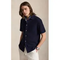 Ralph Lauren für Herren. 710B18536004 Hemd aus Pointelle mit Mairno-Textur (M), Lässig, Baumwolle, Langarm, Marine